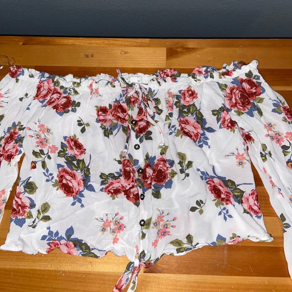 Takara floral off the shoulder top